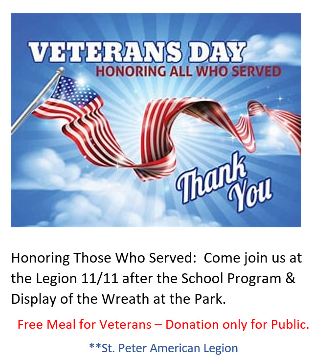 Veterans day meals and discounts
